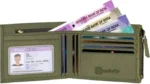 Men Trendy Green Genuine Leather RFID Wallet (12 Card Slots).