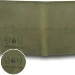 Men Trendy Green Genuine Leather RFID Wallet (12 Card Slots)