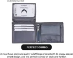 Theekchhoo - Men Trendy, Casual Grey Genuine Leather RFID Wallet (8 Card Slots).