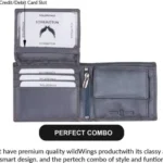 Theekchhoo - Men Trendy, Casual Grey Genuine Leather RFID Wallet (8 Card Slots).