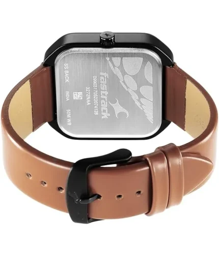 TheekChho - Fastrack After Dark Analog Mens Grey Dial Leather Strap Watch for Guys