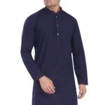 DIVISIVE Men's Thread Embroidered Cotton Only Slim Fit Kurta
