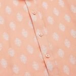 Men's Cotton Floral printed kurta Pyjama Set Colour peach Colour