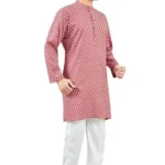 Studio Shringaar Men’s Soft Pure Cotton Printed Knee Length Relax Fit Kurta.