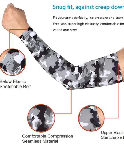 ARM SLEEVES UV Protection Cooling -Sun Sleeves for Men & Women. Perfect for Cycling| Driving| Running| Basketball| Football & Outdoor Activities. Performance Stretch & Moisture Wicking - Colour Grey