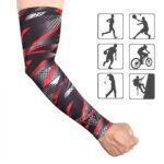 ARM SLEEVES UV Protection Cooling -Sun Sleeves for Men & Women. Perfect for Cycling| Driving| Running| Basketball| Football & Outdoor Activities. Performance Stretch & Moisture Wicking - Colour Red and Black