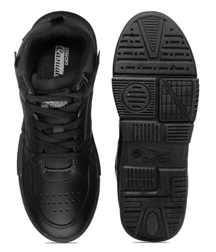 ASIAN Men's MEXICO-11 Casual Sneaker Shoes with Synthetic Upper Lightweight Comfortable Mid Top Sneaker Shoes for Men's & Boy's - Colour Black