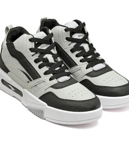 ASIAN Men's MEXICO-11 Casual Sneaker Shoes with Synthetic Upper Lightweight Comfortable Mid Top Sneaker Shoes for Men's & Boy's - Colour Light grey