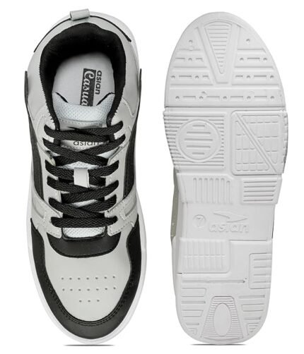 ASIAN Men's MEXICO-11 Casual Sneaker Shoes with Synthetic Upper Lightweight Comfortable Mid Top Sneaker Shoes for Men's & Boy's - Colour Light grey