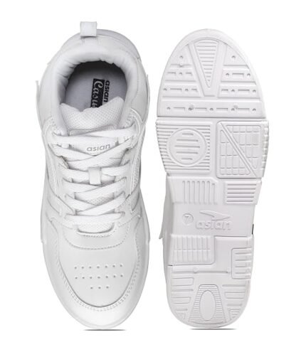 ASIAN Men's MEXICO-11 Casual Sneaker Shoes with Synthetic Upper Lightweight Comfortable Mid Top Sneaker Shoes for Men's & Boy's - Colour White