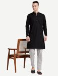 Amazon Brand - Symbol Men's Cotton Solid Long Kurta (Regular Fit)