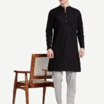 Amazon Brand - Symbol Men's Cotton Solid Long Kurta (Regular Fit)