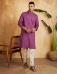 Amazon Brand - Symbol Men's Cotton Solid Long Kurta (Regular Fit)