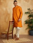 Amazon Brand - Symbol Men's Cotton Solid Long Kurta (Regular Fit)