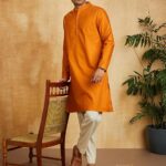 Amazon Brand - Symbol Men's Cotton Solid Long Kurta (Regular Fit)
