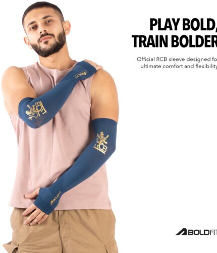 Boldfit Arm Sleeves for Men & Women UV Protection Hand Sleeves With Thumb for Boys & Girls Sun Protection Sleeves for Men Arm Sleeves for Women for Running | Hand Cover for Bike Riding Nylon - Colour Blue