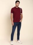 Dennis Lingo Men's Slim Fit Burgundy Polo T-Shirt - Colour Burgundy