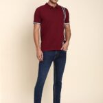 Dennis Lingo Men's Slim Fit Burgundy Polo T-Shirt - Colour Burgundy