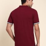Dennis Lingo Men's Slim Fit Burgundy Polo T-Shirt - Colour Burgundy