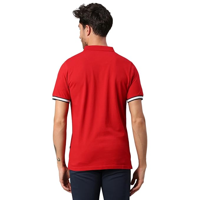 Dennis Lingo Men's Slim Fit Burgundy Polo T-Shirt - Colour Red 2