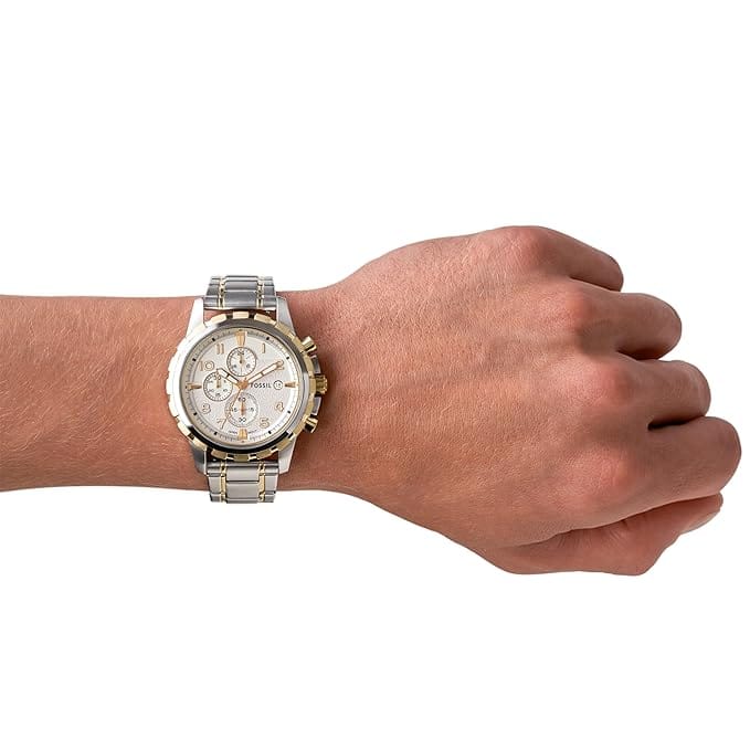 Fossil Analog White Dial Men's Watch-FS4795 Stainless Steel - Multicolor Strap Fossil Analog White Dial Men's Watch-FS4795 Stainless Steel - Multicolor Strap
