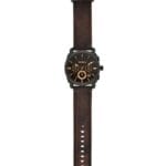 Fossil Men Leather Machine Analog Black Dial Watch-Fs4656 Band - Color Brown