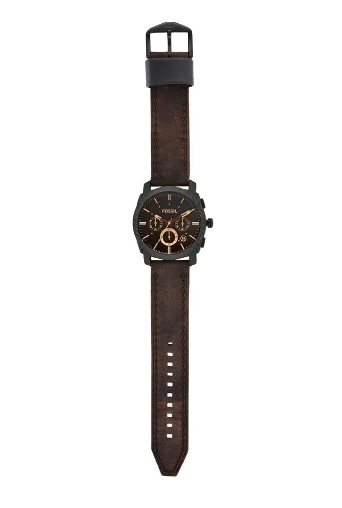 Fossil Men Leather Machine Analog Black Dial Watch-Fs4656 Band - Color Brown Fossil Men Leather Machine Analog Black Dial Watch-Fs4656 Band - Color Brown