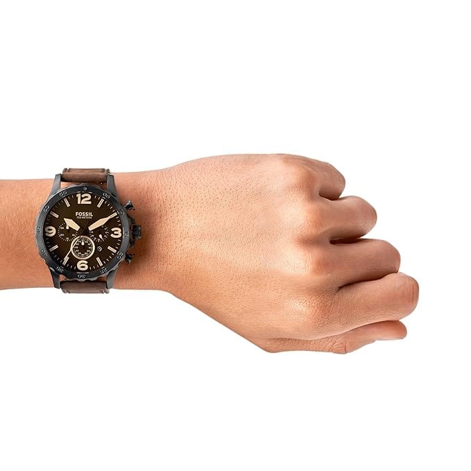 Fossil Nate Men's Watch with Oversized Chronograph Watch Dial and Stainless Steel or Leather Band Fossil Nate Men's Watch with Oversized Chronograph Watch Dial and Stainless Steel or Leather Band