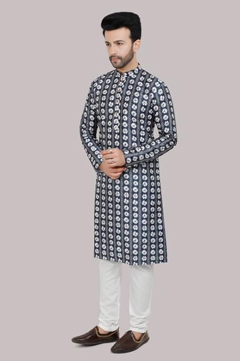 Kurta Pyjama Set for Mens Ethnic & Designer Wear - Colour LE 101 - Peacock Kurta Pyjama Set for Mens Ethnic & Designer Wear - Colour LE 101 - Peacock