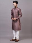 Kurta Pyjama Set for Mens Ethnic & Designer Wear - Colour Wine