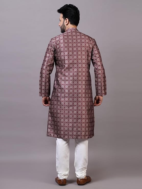 Kurta Pyjama Set for Mens Ethnic & Designer Wear - Colour Wine 3
