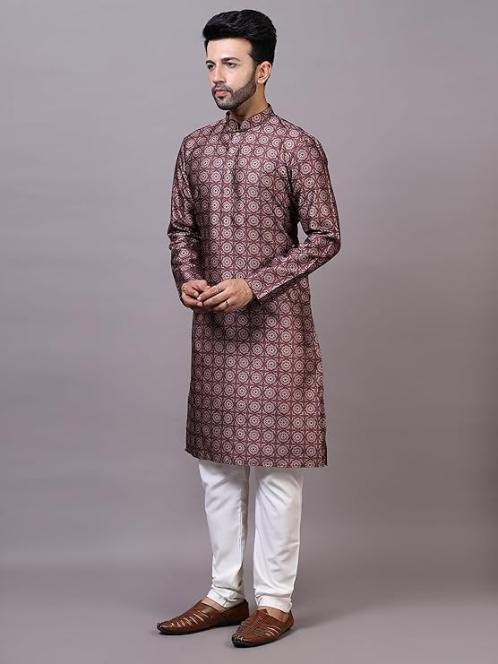 Kurta Pyjama Set for Mens Ethnic & Designer Wear - Colour Wine Kurta Pyjama Set for Mens Ethnic & Designer Wear - Colour Wine