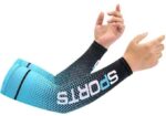Leosportz Arm Sleeves for Summer UV Protection - Elbow Sleeves for Men Women Gym Workout | UV TAN Protection Sleeves for All Season - Colour Blue