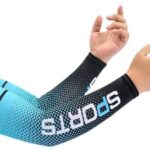 Leosportz Arm Sleeves for Summer UV Protection - Elbow Sleeves for Men Women Gym Workout | UV TAN Protection Sleeves for All Season - Colour Blue