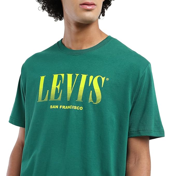 Levi's Men's Geometric Oversized Fit T-Shirt - Colour Green 3