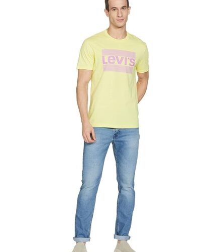 Levi's Men's Solid Regular Fit T-Shirt - Colour Limelight Yellow