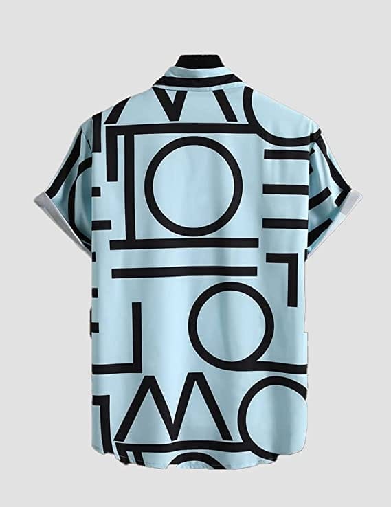 LookMark Men's Cotton Blend Regular Fit Half Sleeve Shirt - Colour Aqua Blue2