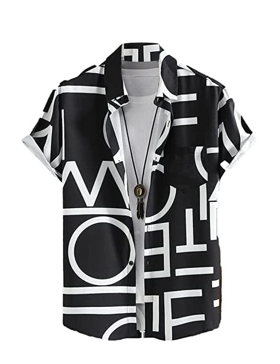 LookMark Men's Cotton Blend Regular Fit Half Sleeve Shirt - Colour Black1