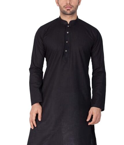 Men Kurta - Colour Black - Black kurta for men