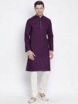 Men Kurta - Colour Purple - purple kurta for men