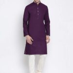 Men Kurta - Colour Purple - purple kurta for men
