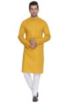 Men Kurta - Colour Yellow - Yellow kurta for men