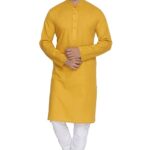 Men Kurta - Colour Yellow - Yellow kurta for men