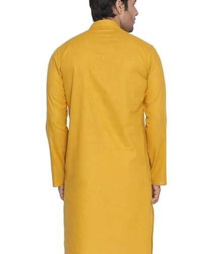 Men Kurta - Colour Yellow - Yellow kurta for men