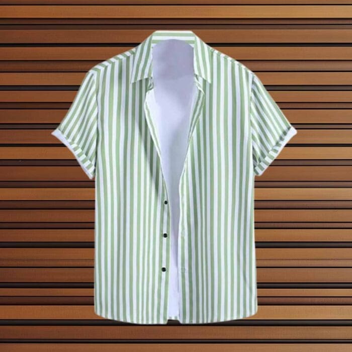 Men Lining Solid Fashion Lycra Printed Slim Fir Cut Away Collar Casual Shirt - Colour green Men Lining Solid Fashion Lycra Printed Slim Fir Cut Away Collar Casual Shirt - Colour green