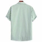 Men Lining Solid Fashion Lycra Printed Slim Fir Cut Away Collar Casual Shirt - Colour green