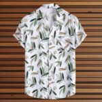 Mens Rayon Man Casual Shirt Regular Fit Western - White green