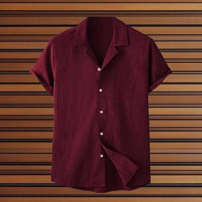 Men's Regular Fit Casual Shirt - Colour Maroon