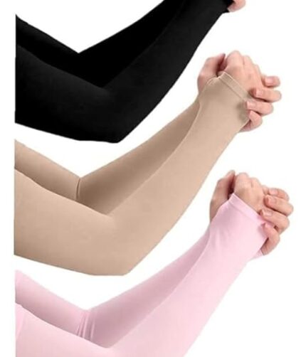 PURSUE FASHION Unisex Full Arm Fingerless Sleeves Gloves for UV, Dust, Summer, UV Sun Protection Arm Sleeves for Men & Women, Protection Arm Sleeves