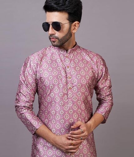 Pyjama Set for Mens Ethnic & Designer Wear - Colour LE 090-Onion
